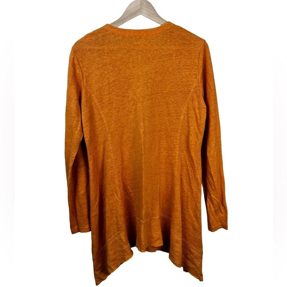 Eileen Fisher • Orange Linen Cardigan - Picture 2 of 6